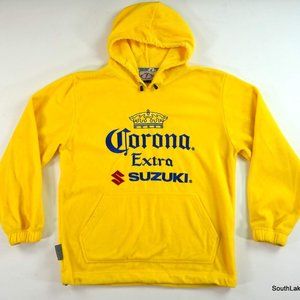VTG Joe Rocket Corona Extra Suzuki Fleece Hoodie Medium Yellow